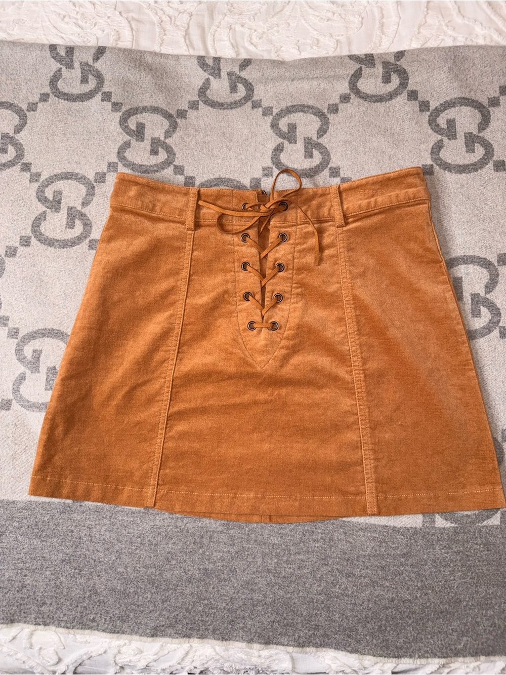 Forever 21 Rust Lace-Up Corduroy Mini Skirt - Picture 2 of 9